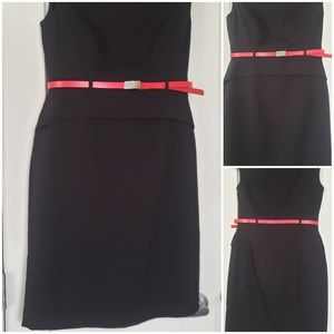 Black Calvin Klein Dress w/ Red Belt